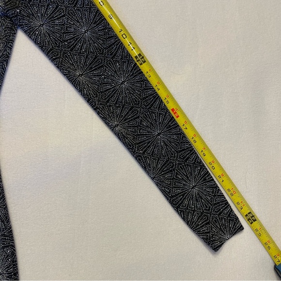 H&M Sparkly Bodycon Backless Jersey Dress Black Silver Geometric - Picture 12 of 14